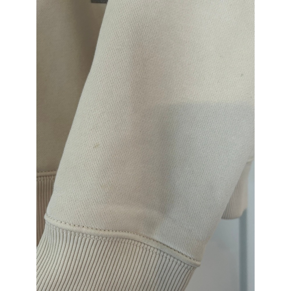 Carhartt Quarter Zip Pullover Womens Sweatshirt Cream Relaxed Fit Large Pocket - Picture 6 of 10